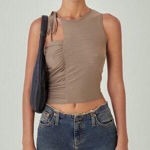 Motel rocks Sonja halter top ruched cropped